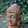 Buddha huvud rost trädgårdsdekoration