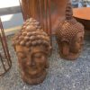 Buddhahuvud trädgårdsdekoration i rost