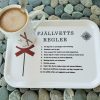 Bricka med fjällvettsregler och ledkryss