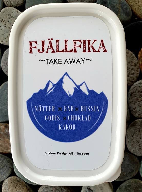 Mellislåda från stikkan design med texten fjällfika