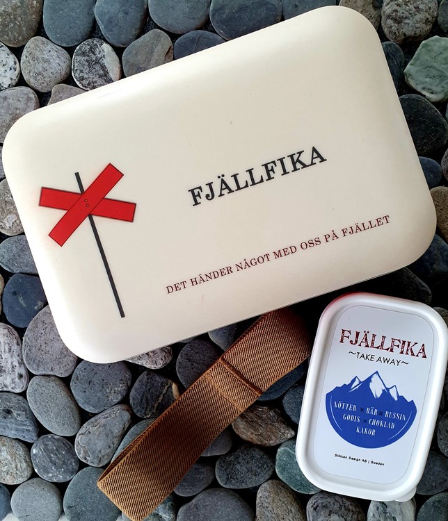 Mellislåda från stikkan design med texten fjällfika
