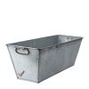 Rektangulär stor kruka balja i zink