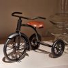 Cykel trehjuling svart metall dekoration