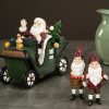 Tomte med grön bil julpynt