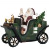 Tomte med grön bil julpynt