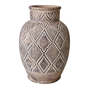 Terracotta urna med marrakech mönster