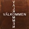 Rostig skylt välkommen till armeringsnät