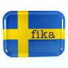 bricka fika sveriges flagga