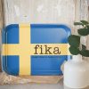 bricka fika sveriges flagga