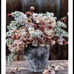 Poster rustic vase with flowers årstidens bästa