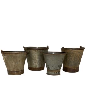 Stor hink kruka spann i vintage zink järn