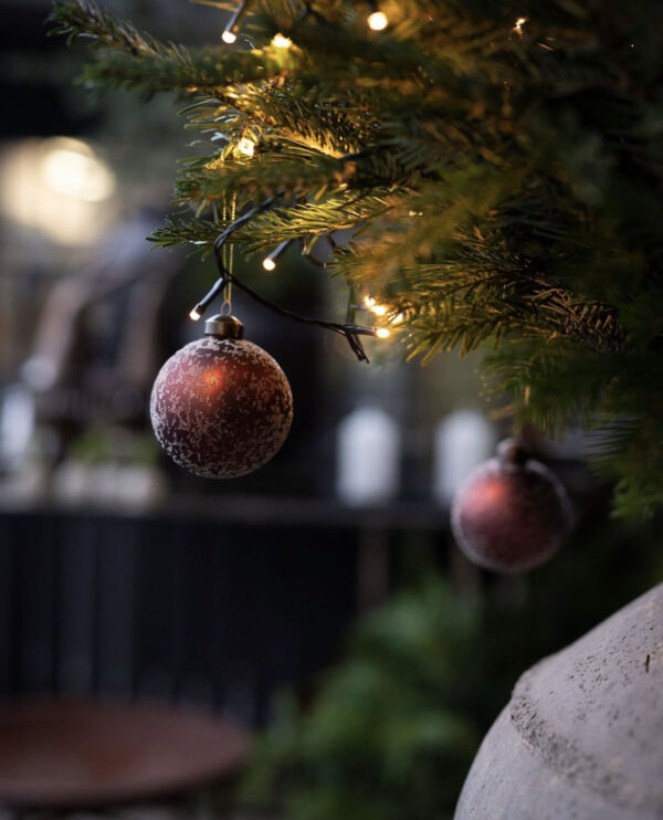 Julgranskulor Vinröd glitter 4pack Lilla Lager