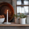 Rund ljusstake offhite stengods