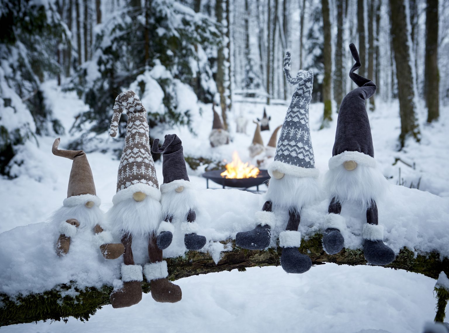 Tomte Falke sittande Mönstrad H 40 cm - Lilla Lager