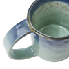 Kopp med öra i turkos blå stengods