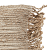 Kuddfodral i beige jute med fransar