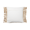Kuddfodral i beige jute med fransar