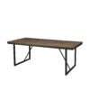 Matbord i brunmelerad teak och metall industristil