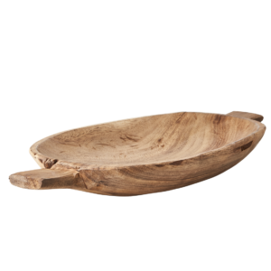 Avlångt träfat handgjord skål i trä