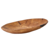 Oval handgjord träskål natur