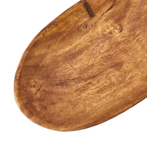 Oval handgjord träskål natur