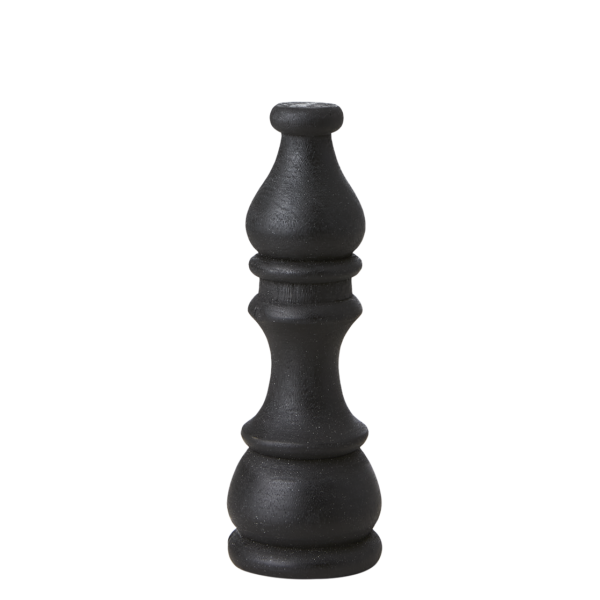 Schackpjäs löpare i svart trä dekoration