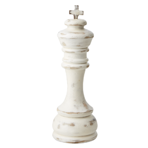 Dekorativ schackpjäs i vitt trä kung
