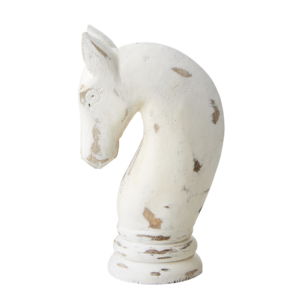 Schackpjäs vit trä häst dekoration