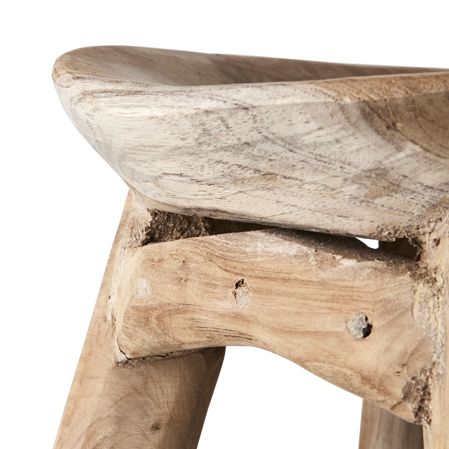 Pall vintage i återvunnet teak trä