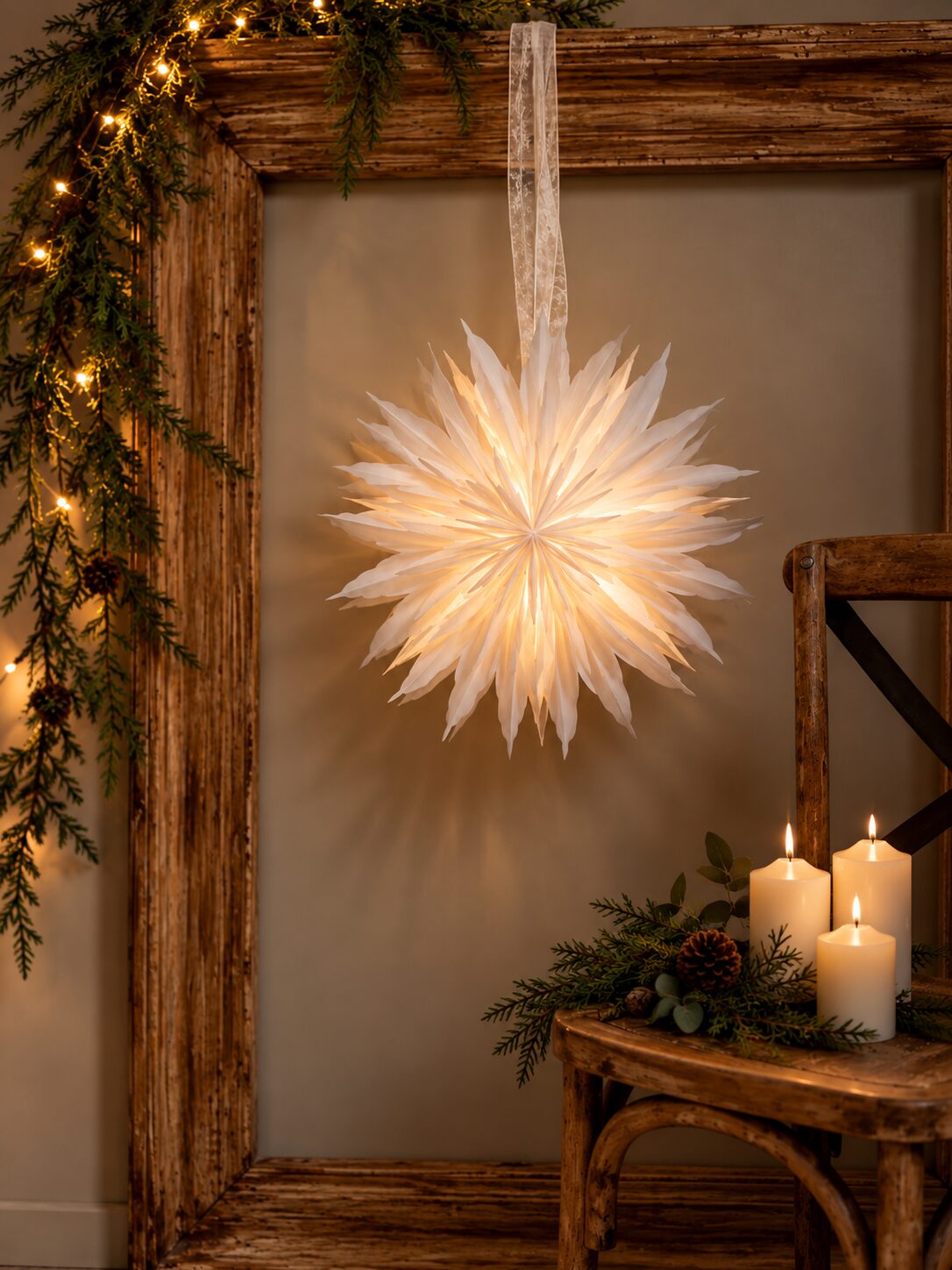 Julstjärna adventsstjärna dis i papper