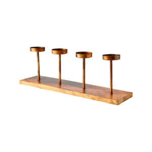 Adventsljusstake för blockljus i mässing