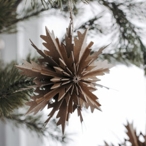 Julstjärna adventsstjärna pappersstjärna hänge brun