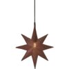 Julstjärna i rostbrun metall