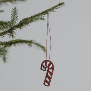 Polkagris hänge julgranspynt i trä