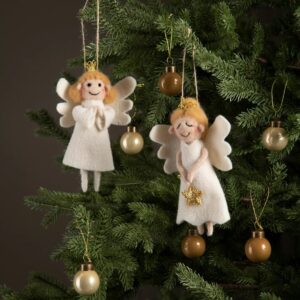 Hängande ängel i ull julgranspynt