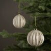 Julgranskulor creme beige glas
