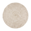 Rund jutematta natur vit