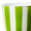 Ljuslykta glas vit grön randig