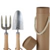 Trädgårdsredskap i rostfritt stål / trä kratta spade