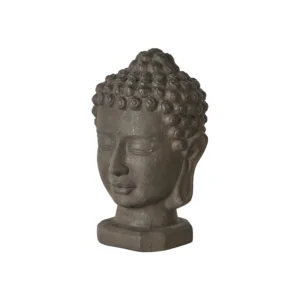 Trädgårdsdekoration buddha huvud svart terrakotta