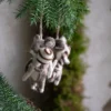 Hängande möss i ull julgranspynt