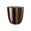 Ljuslykta i glas randig svart beige