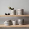 Kruka beige brunmelerad stengods