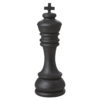 Dekorativ schackpjäs i svart trä kung