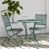 Caféstol trädgårdsstol i grönt järn