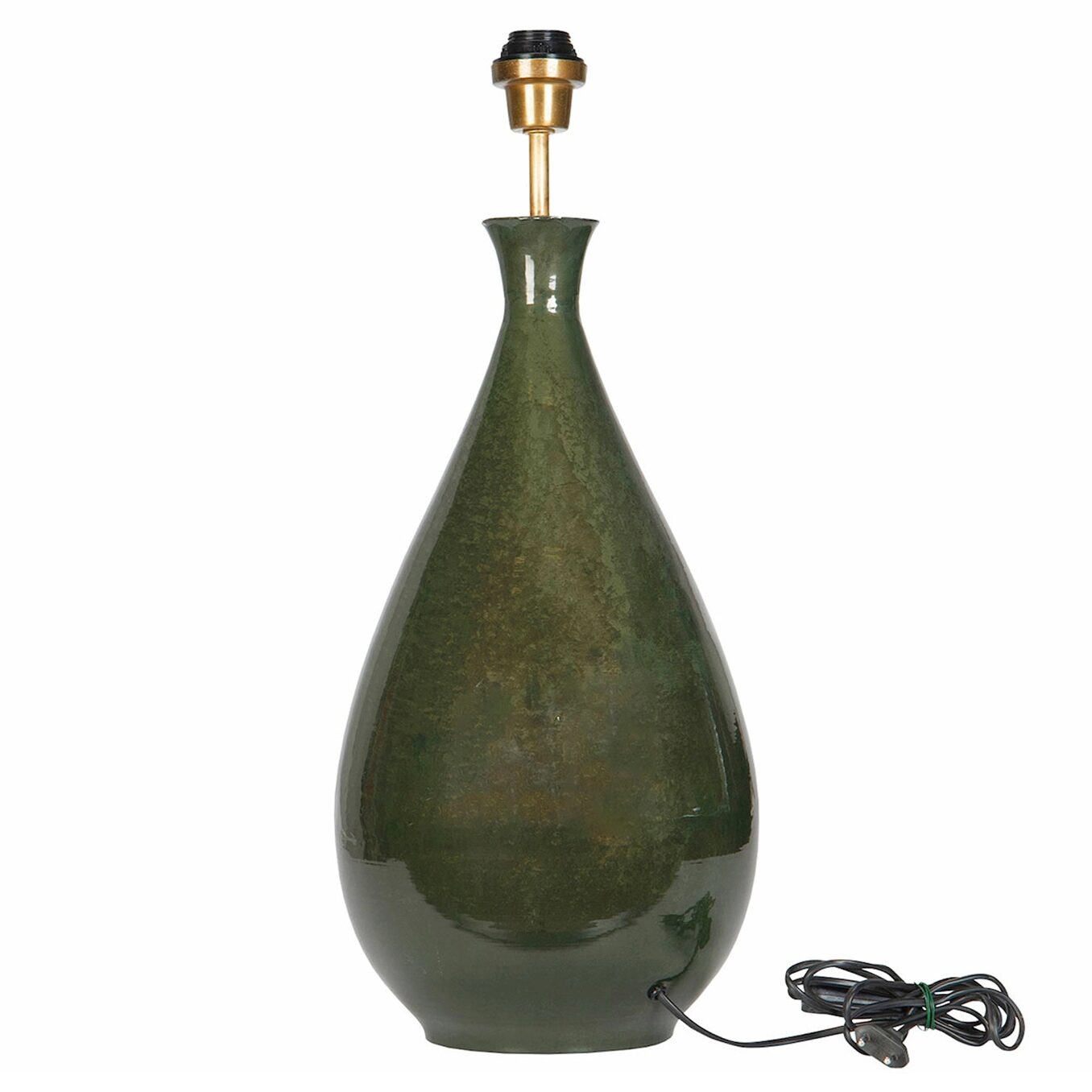 Bordslampa grön lampfot metall