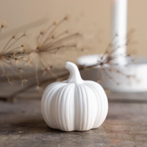 Pumpa dekoration vit matt keramik