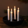 Adventsljusstake ljusfat rund svart keramik stor xxl