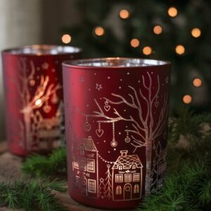 Majas cottage ljuslykta winter cottage röd