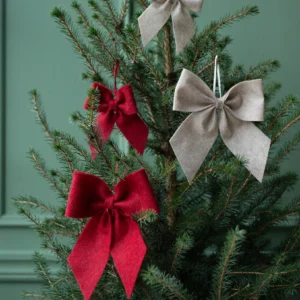 Juldekoration rosett i textil hänge